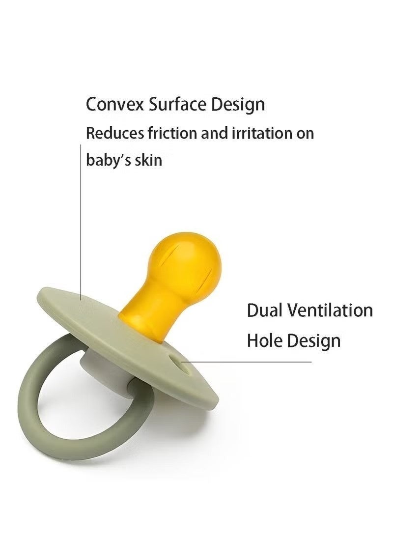 Gonice 2-Pack Natural Soft Baby Pacifier Latex Soother with Foldable Handle and Double Ventilation Holes BPA Free Baby Teether S(0 to 6 Months) - Image 4